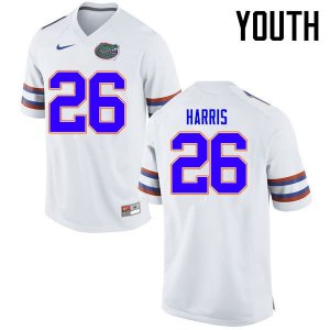 Youth Florida Gators #26 Marcell Harris NCAA Nike White Authentic Stitched College Football Jersey OGG7262QY